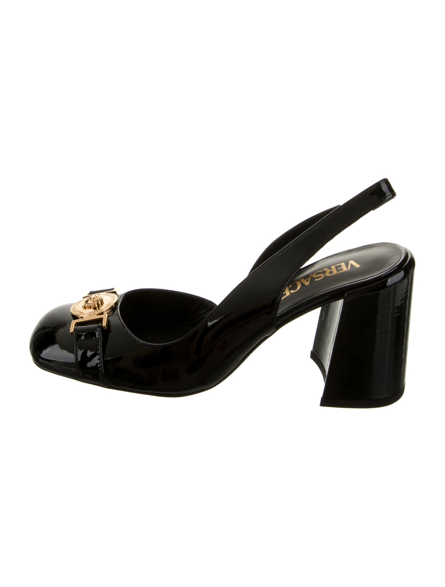 Versace Patent Leather Slingback Pumps