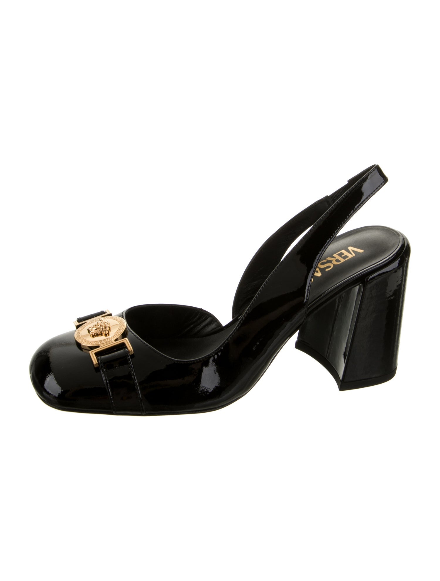 Versace Patent Leather Slingback Pumps