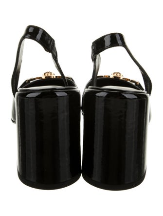 Versace Patent Leather Slingback Pumps