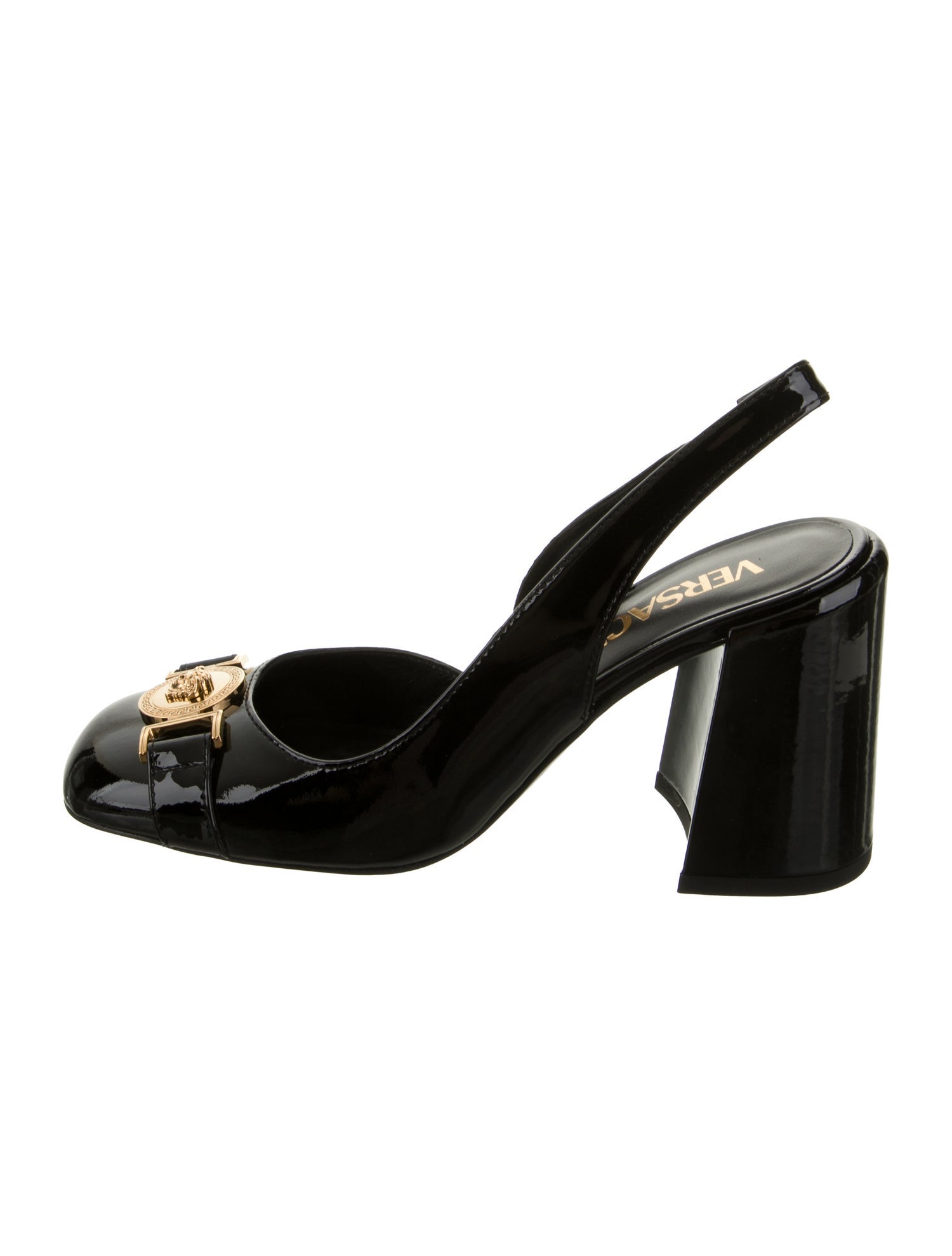 Versace Patent Leather Slingback Pumps