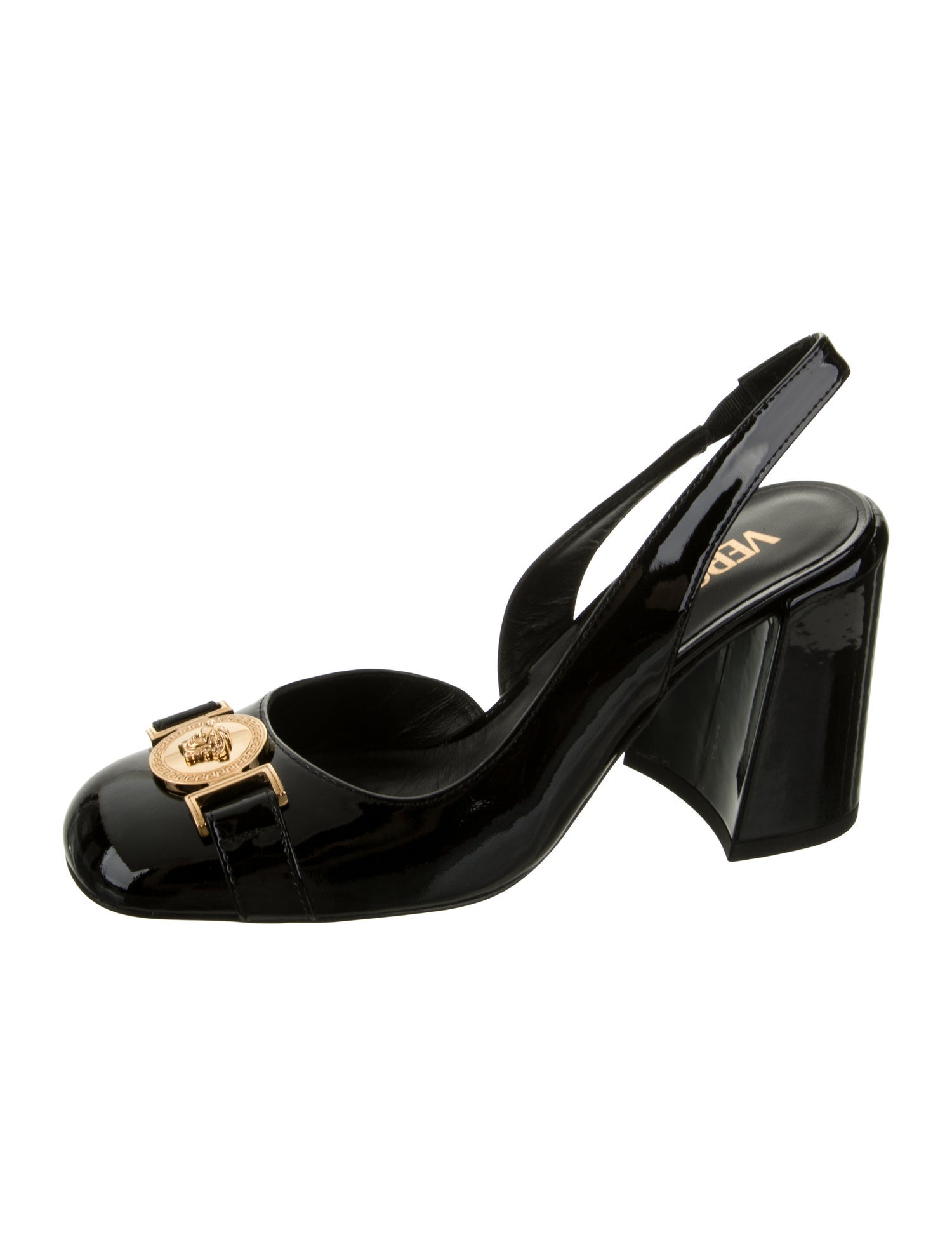 Versace Patent Leather Slingback Pumps