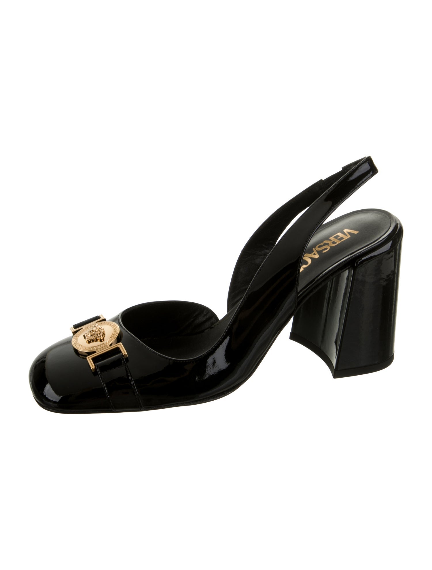 Versace Patent Leather Slingback Pumps