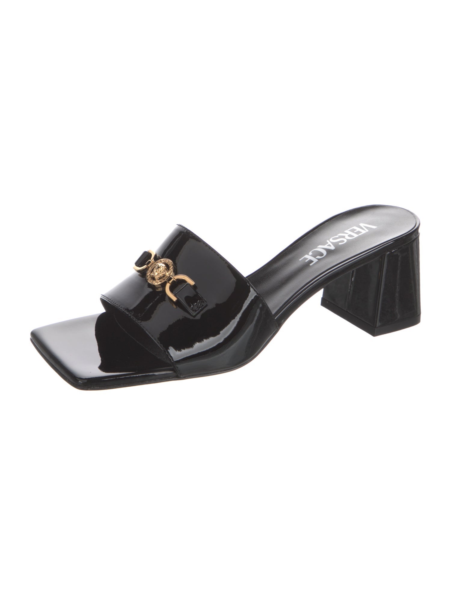 Versace Patent Leather Slides w/ Tags