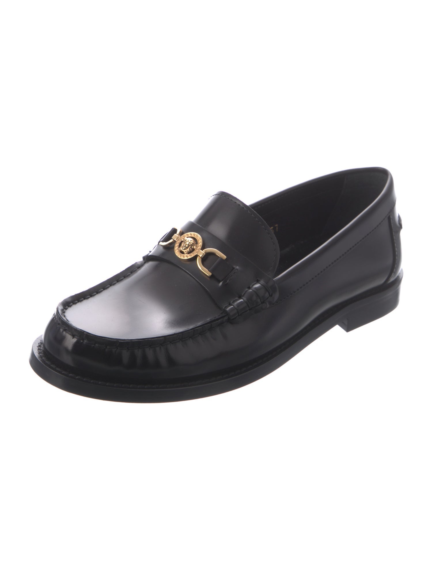 Versace Medusa Insignia Leather Loafers