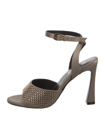 Versace Satin Crystal Embellishments Sandals