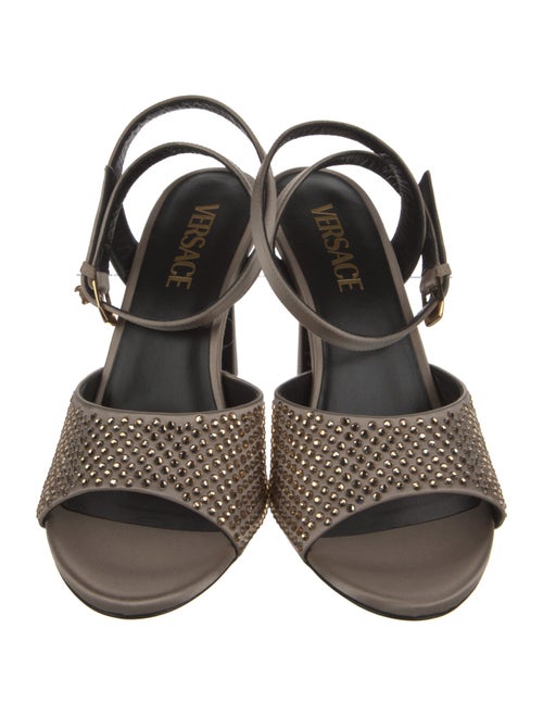 Versace Satin Crystal Embellishments Sandals