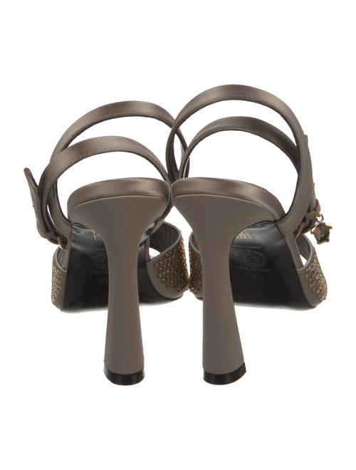 Versace Satin Crystal Embellishments Sandals