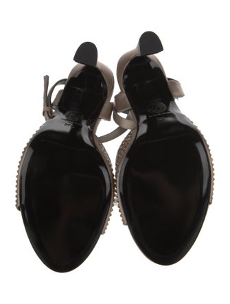 Versace Satin Crystal Embellishments Sandals