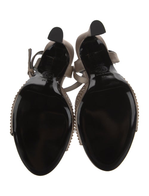 Versace Satin Crystal Embellishments Sandals