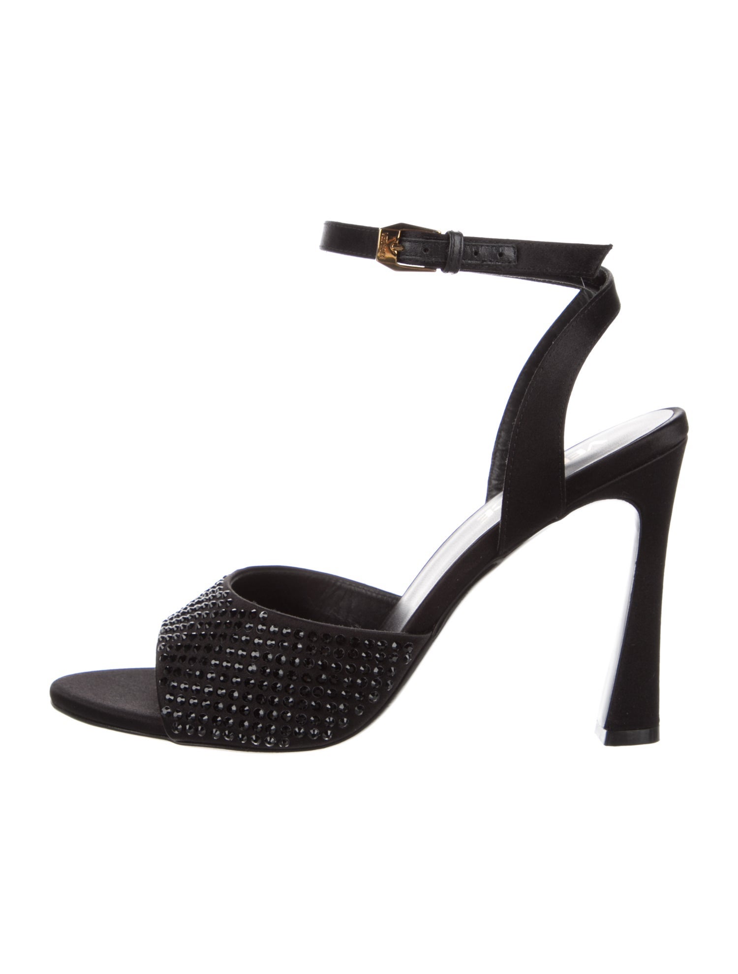 Versace Satin Beaded Accents Slingback Sandals w/ Tags