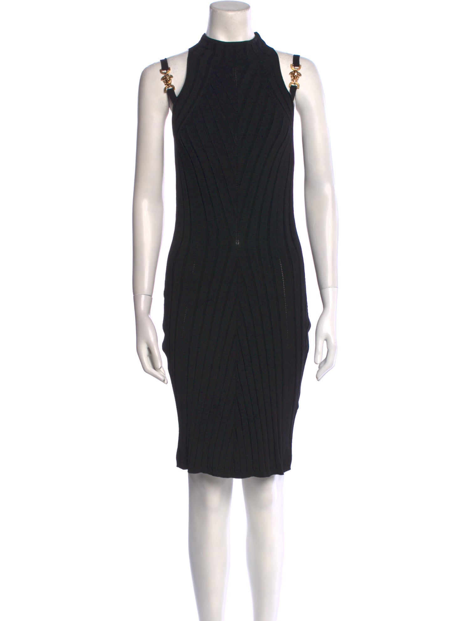 Versace Mock Neck Knee-Length Dress