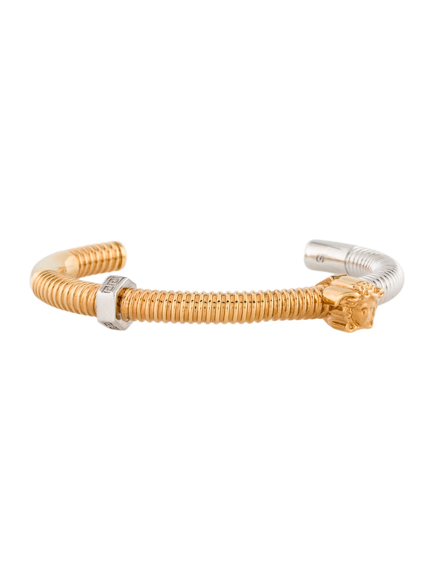 Versace Two-Tone Nuts & Bolts Cuff Bracelet