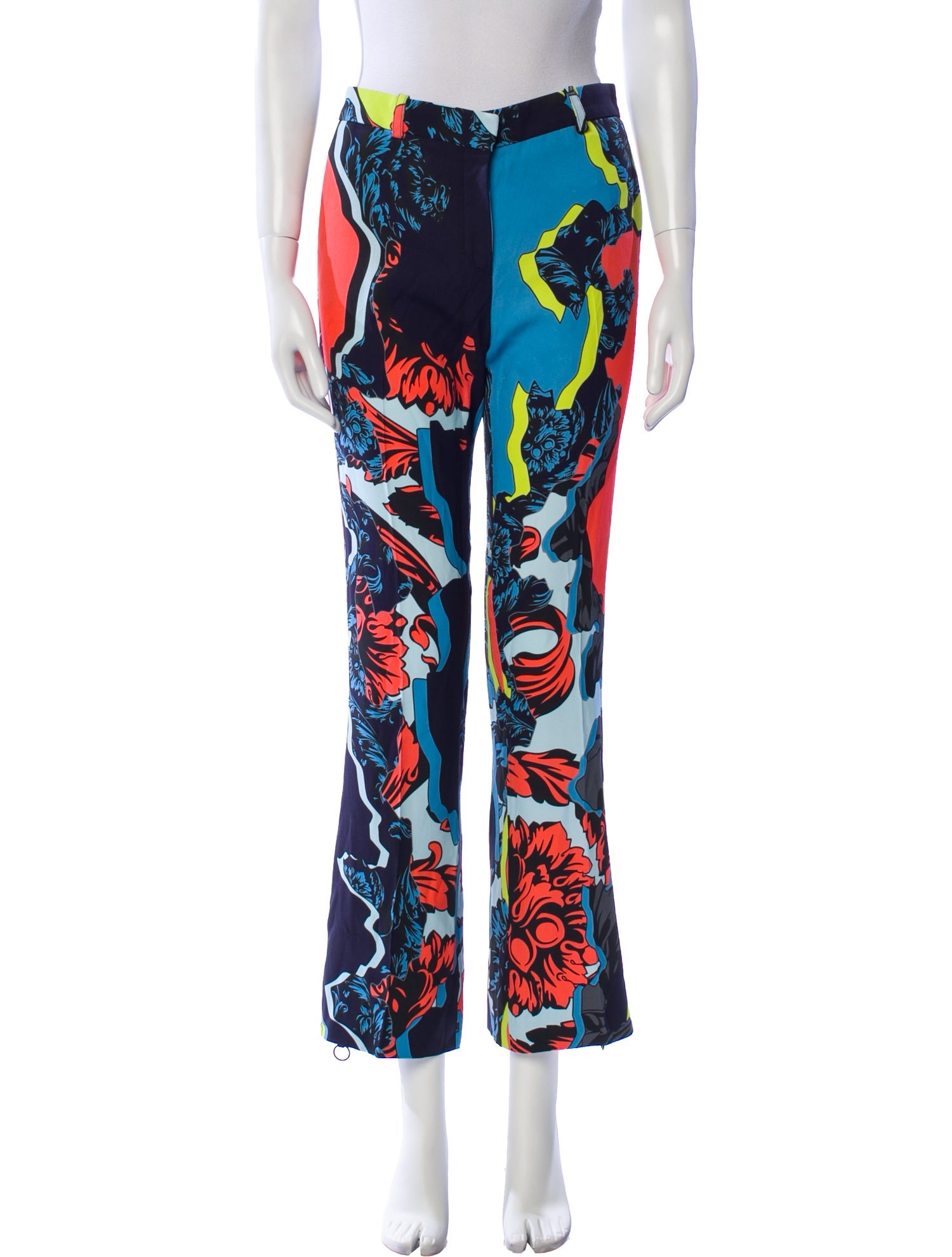 Versace Floral Print Wide Leg Pants