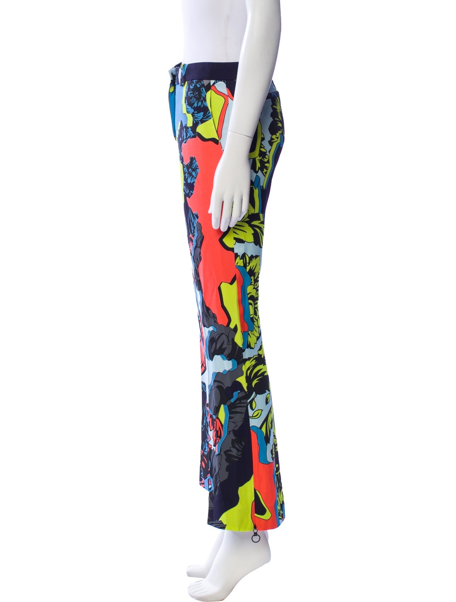 Versace Floral Print Wide Leg Pants