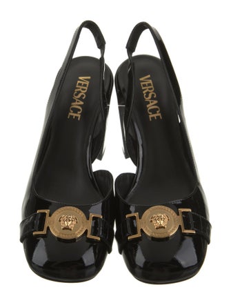Versace Patent Leather Slingback Pumps