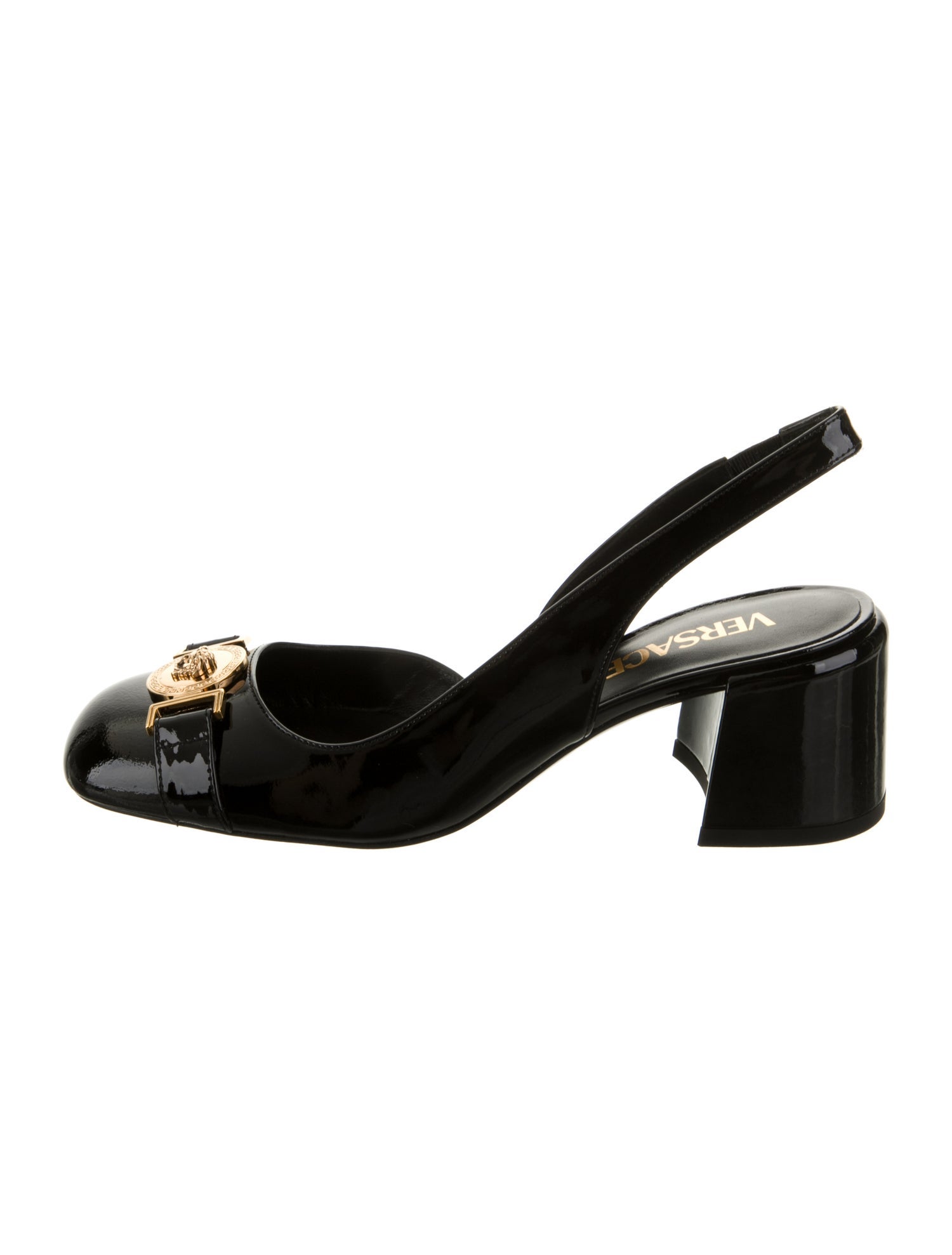 Versace Patent Leather Slingback Pumps