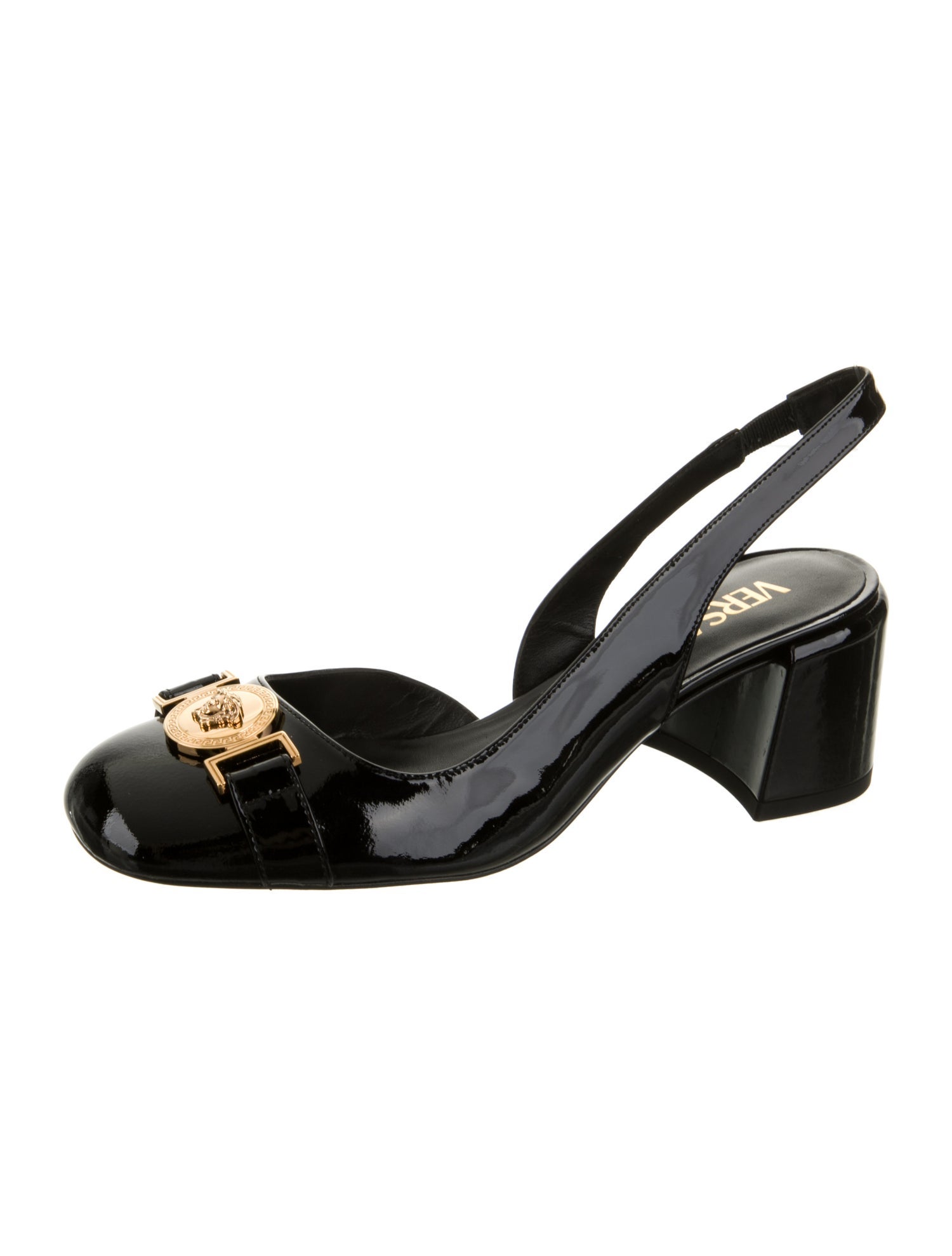 Versace Patent Leather Slingback Pumps