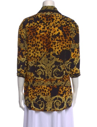 Versace Silk Printed Button-Up Top