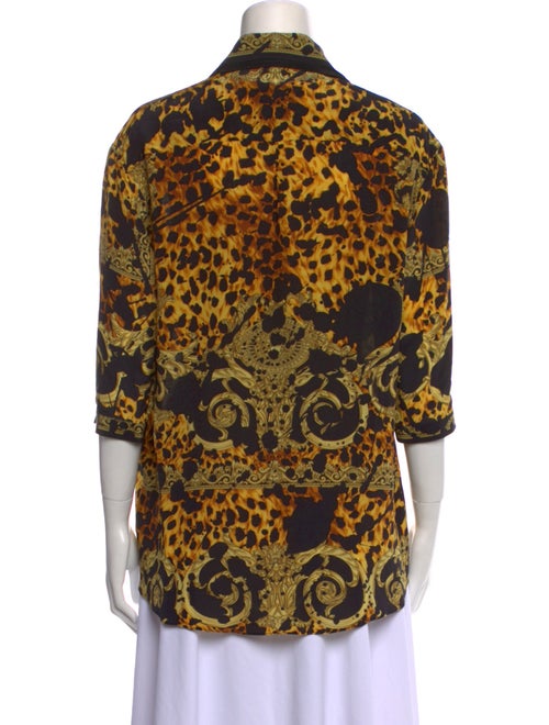 Versace Silk Printed Button-Up Top