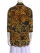 Versace Silk Printed Button-Up Top