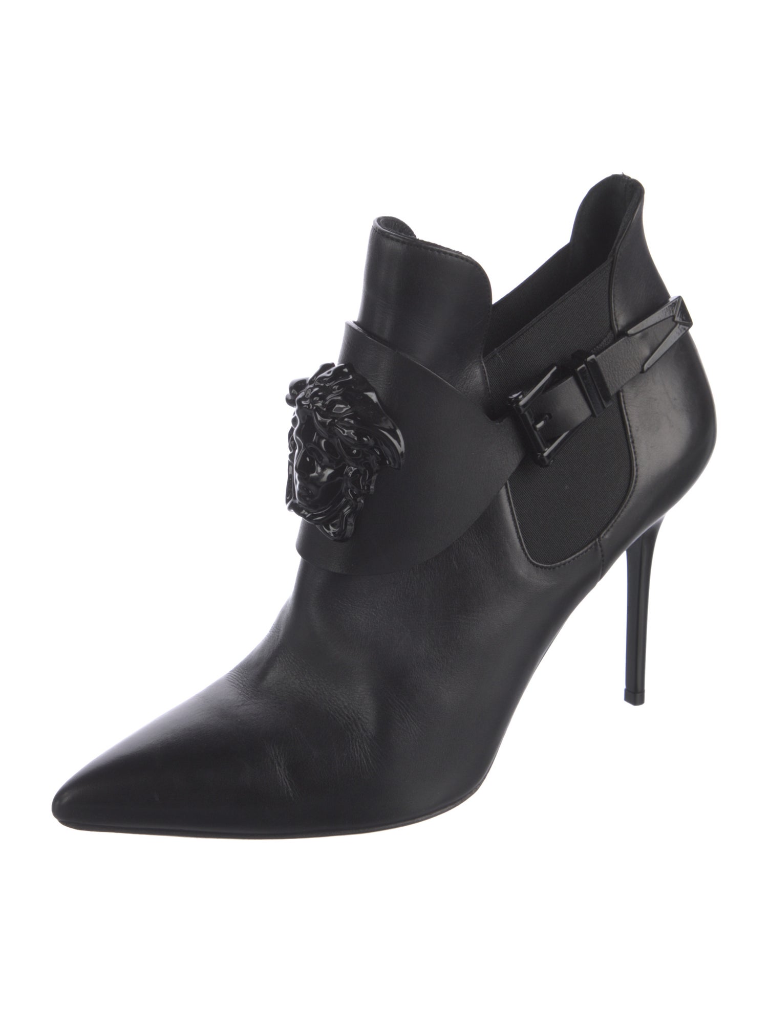 Versace Medusa Insignia Leather Lace-Up Boots