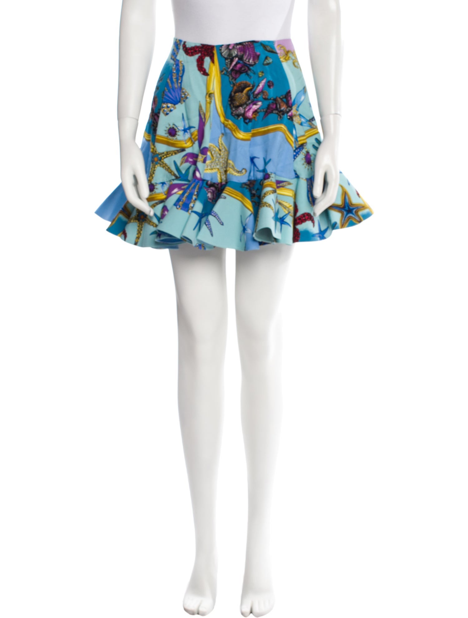 Versace Floral Print Mini Skirt