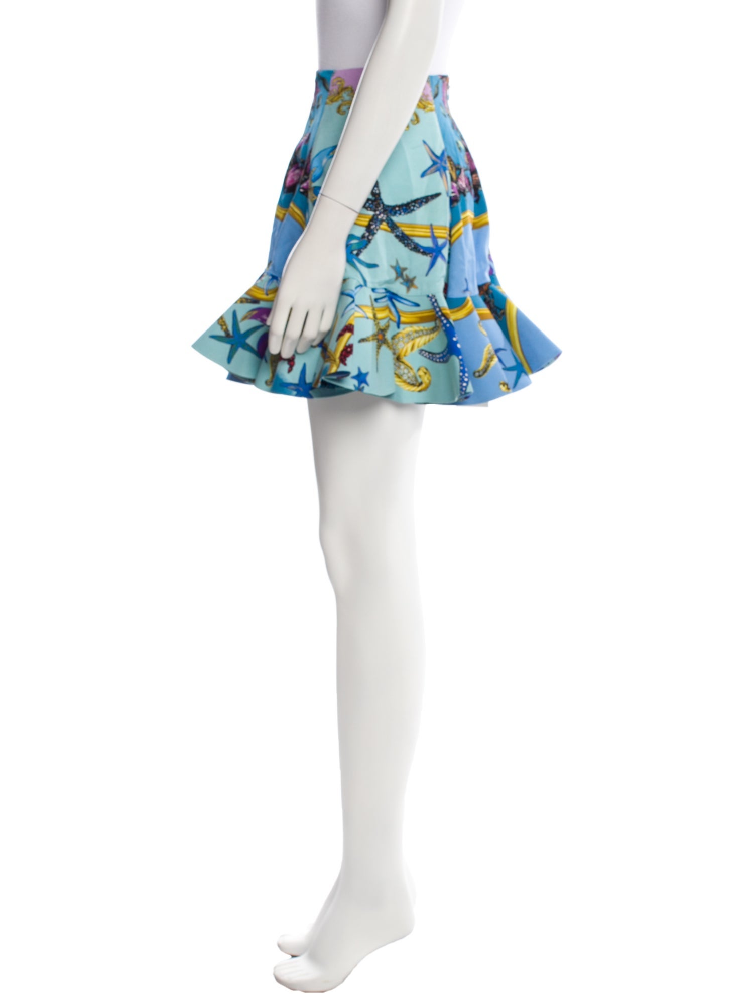 Versace Floral Print Mini Skirt