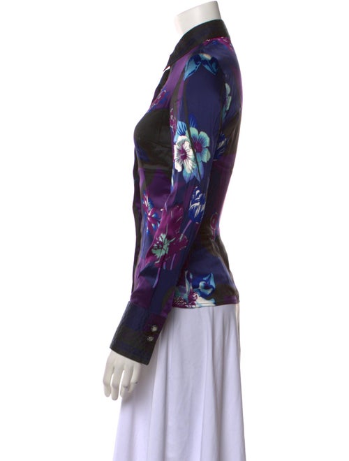 Versace Silk Printed Button-Up Top