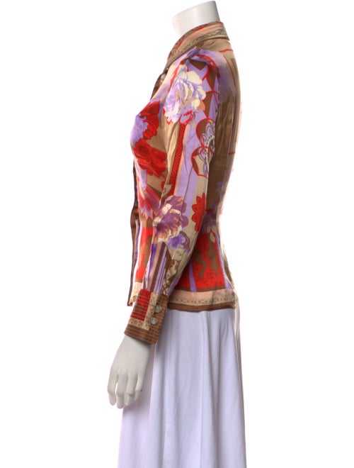 Versace Silk Printed Button-Up Top