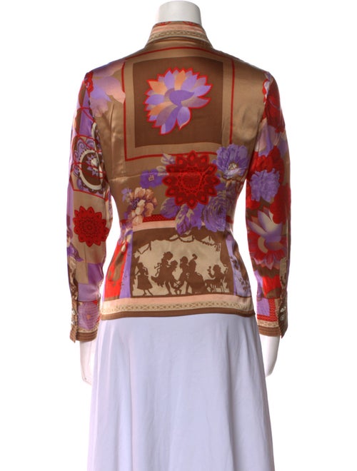 Versace Silk Printed Button-Up Top