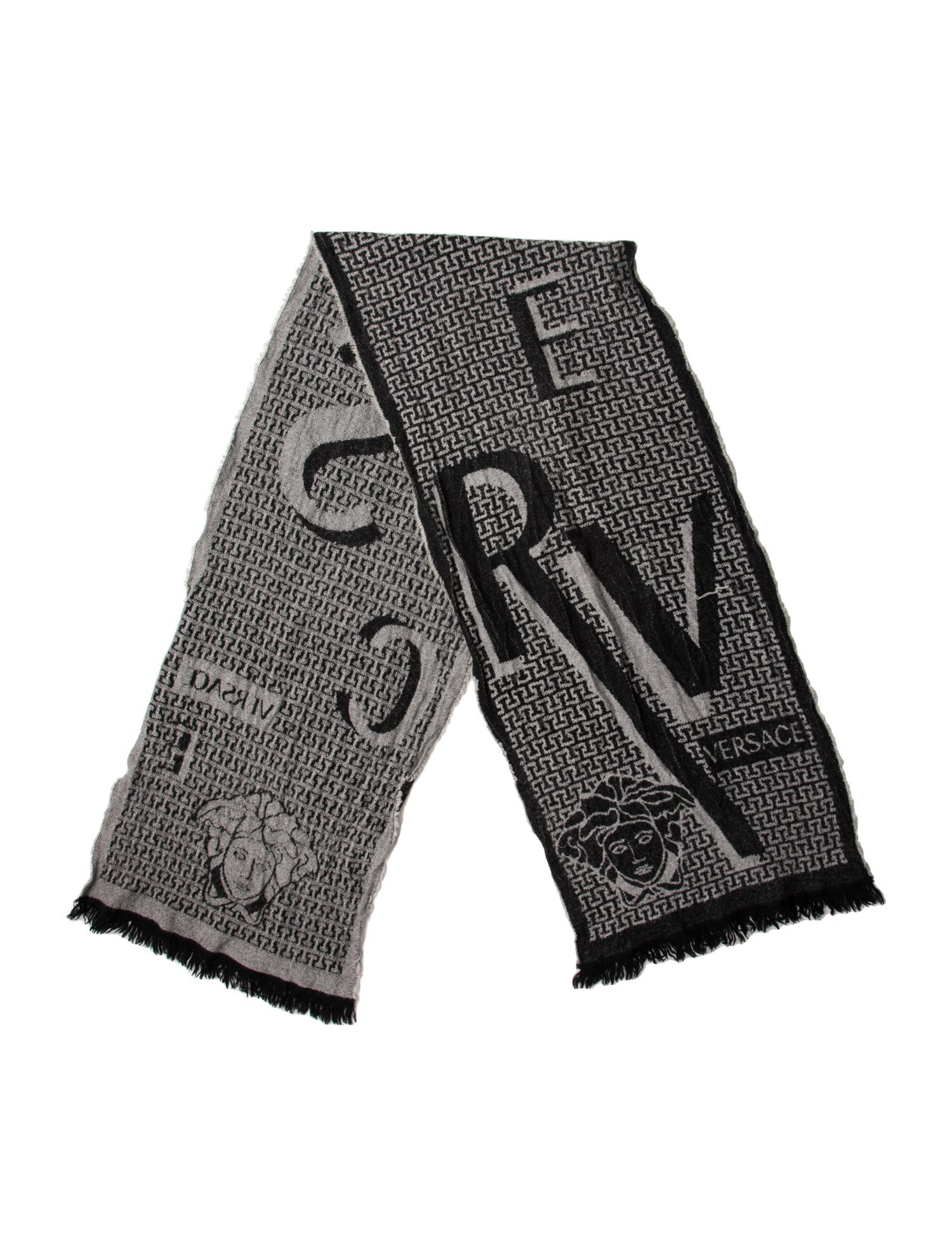 Versace Wool Printed Scarf