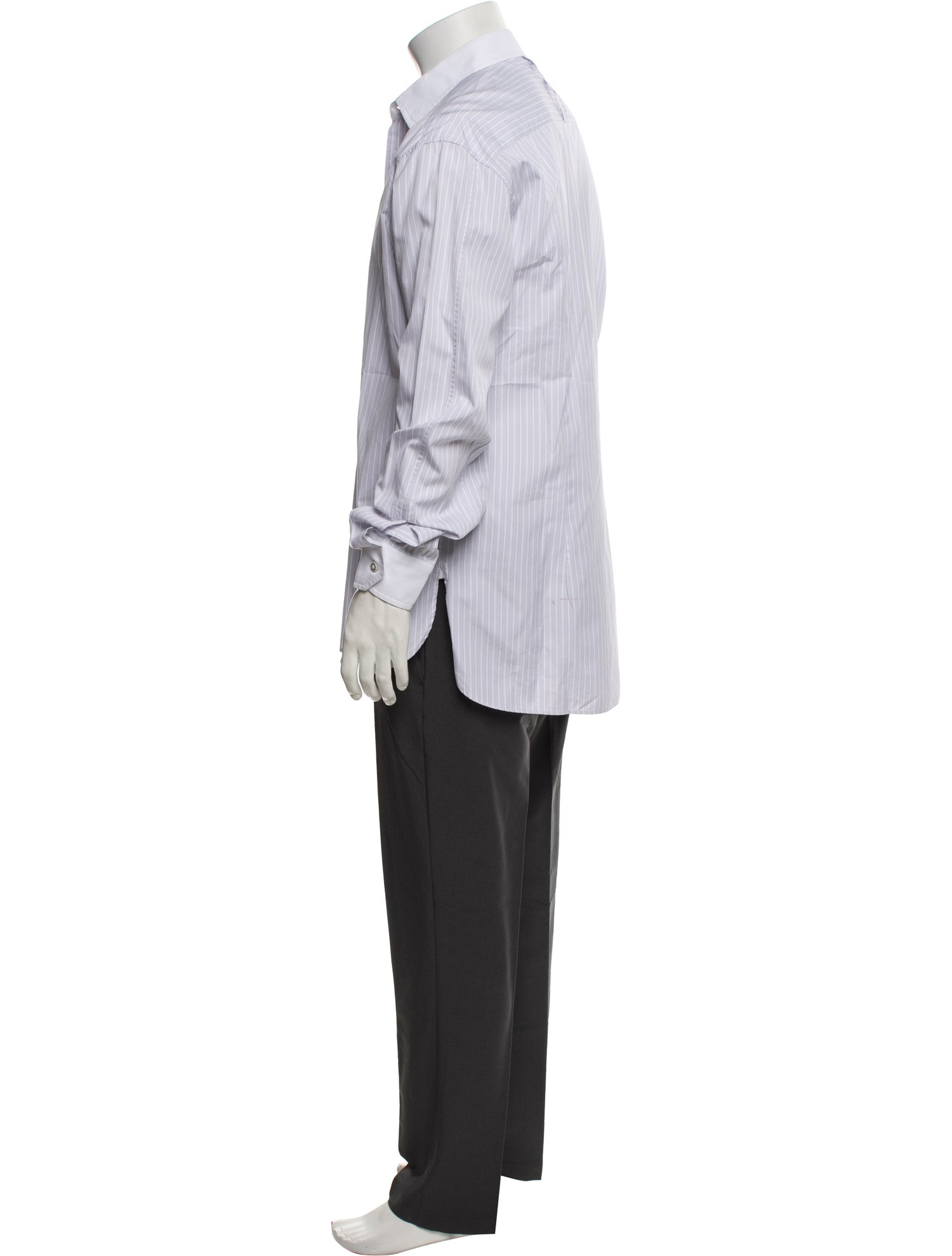 Versace Striped Long Sleeve Dress Shirt