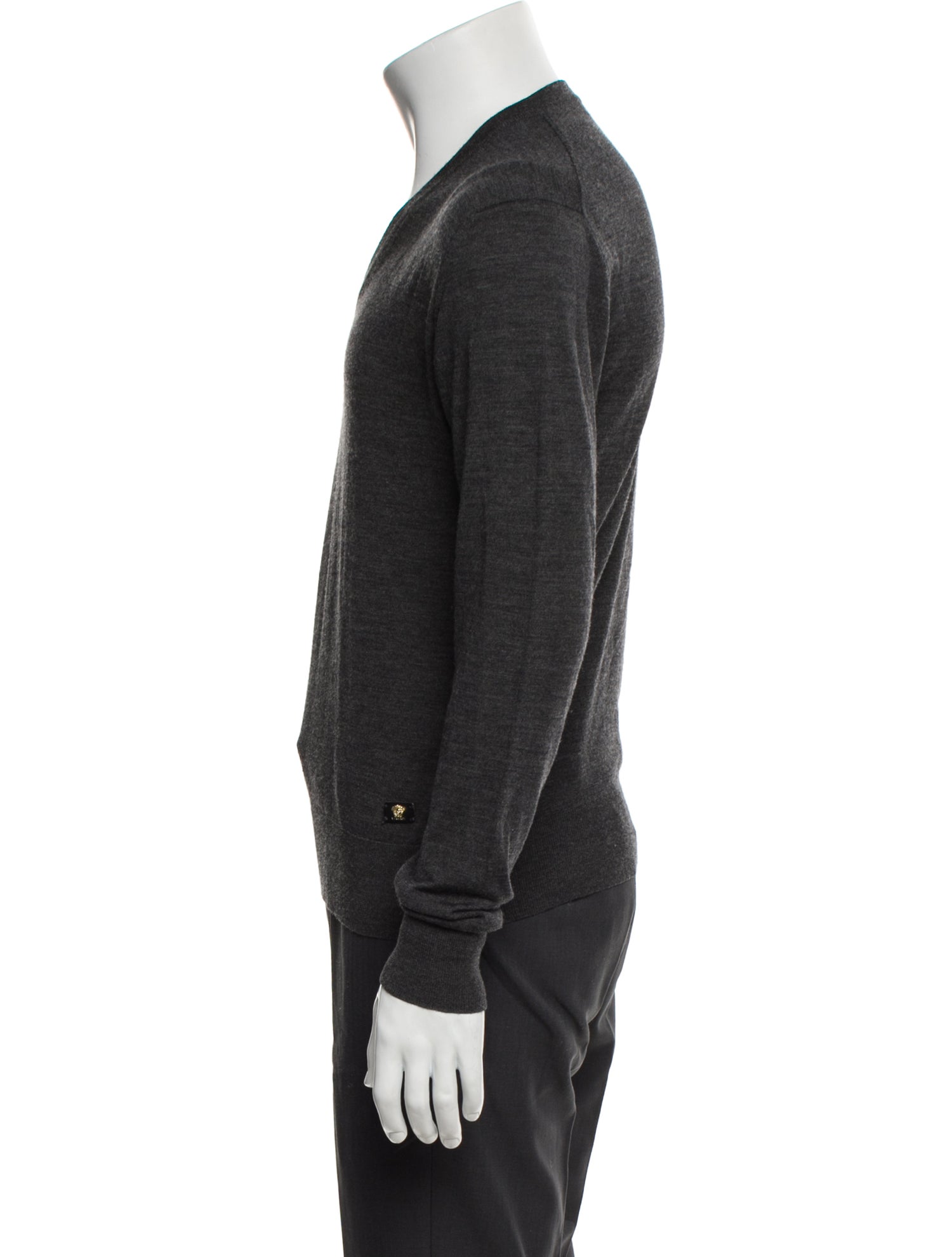 Versace Wool V-Neck Henley