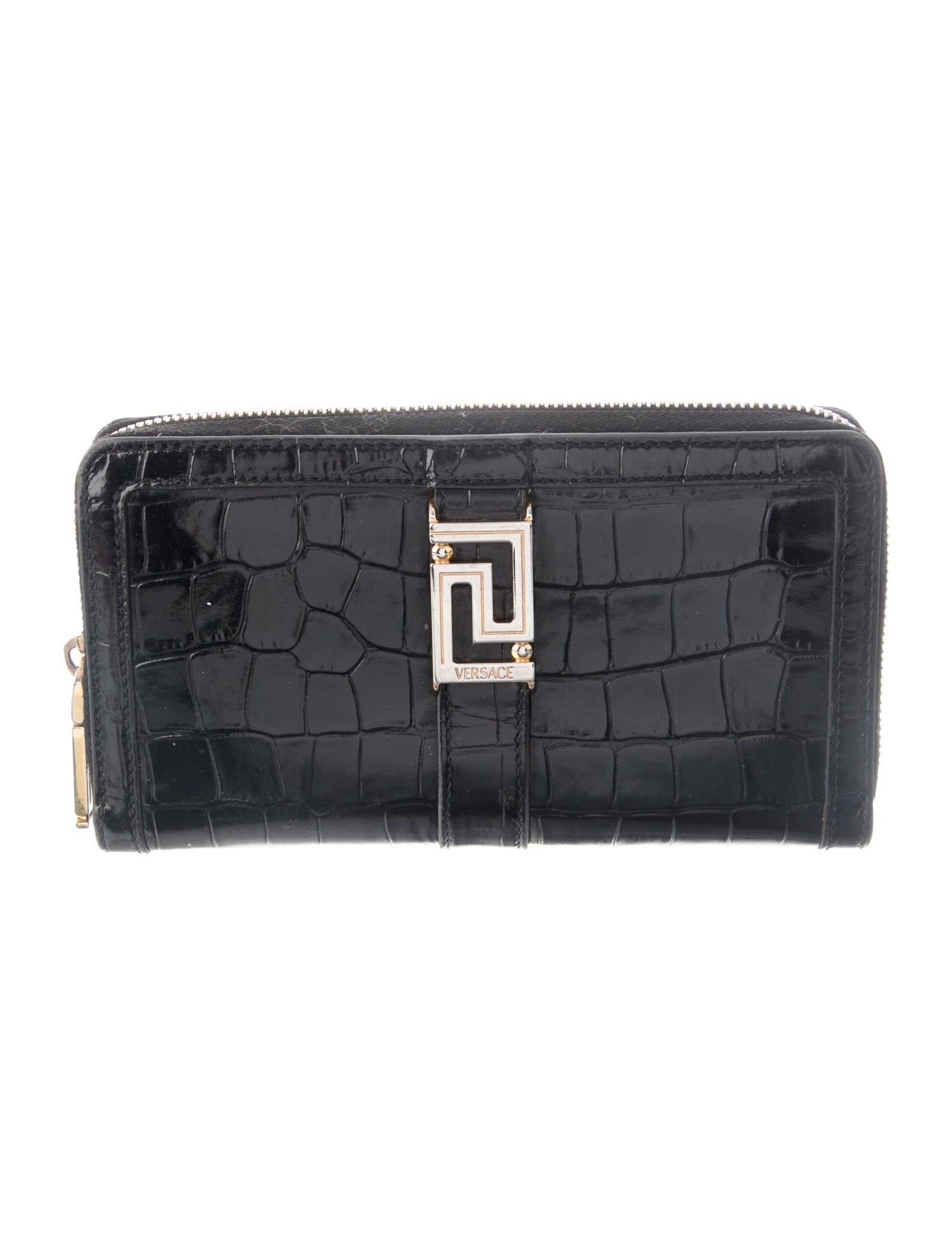 Versace Embossed Leather Continental Wallet