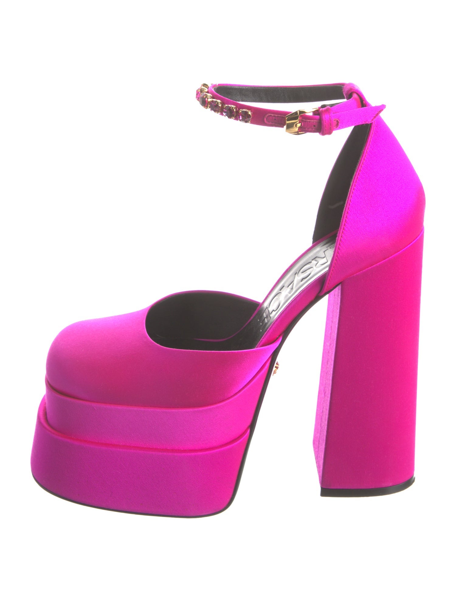 Versace Medusa Insignia Satin D'Orsay Pumps