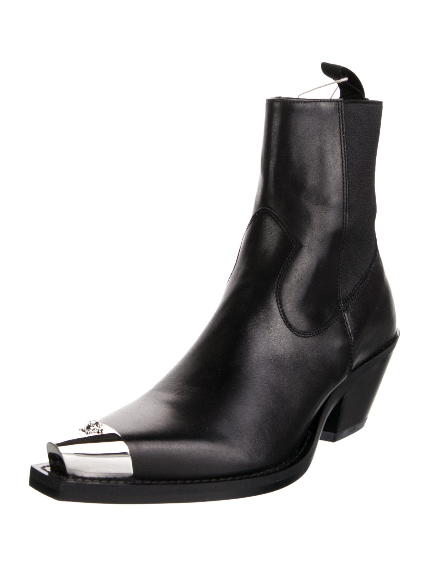 Versace Medusa Insignia Leather Western Boots