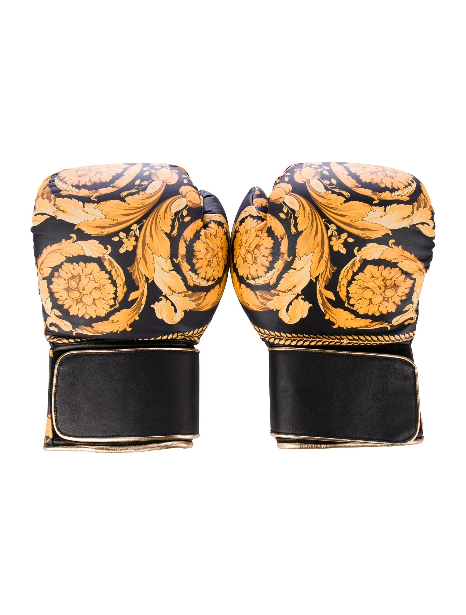 Versace Lamb Leather Barocco Printed Boxing Gloves