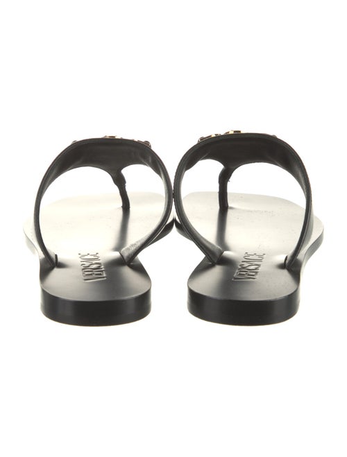 Versace Leather T-Strap Sandals