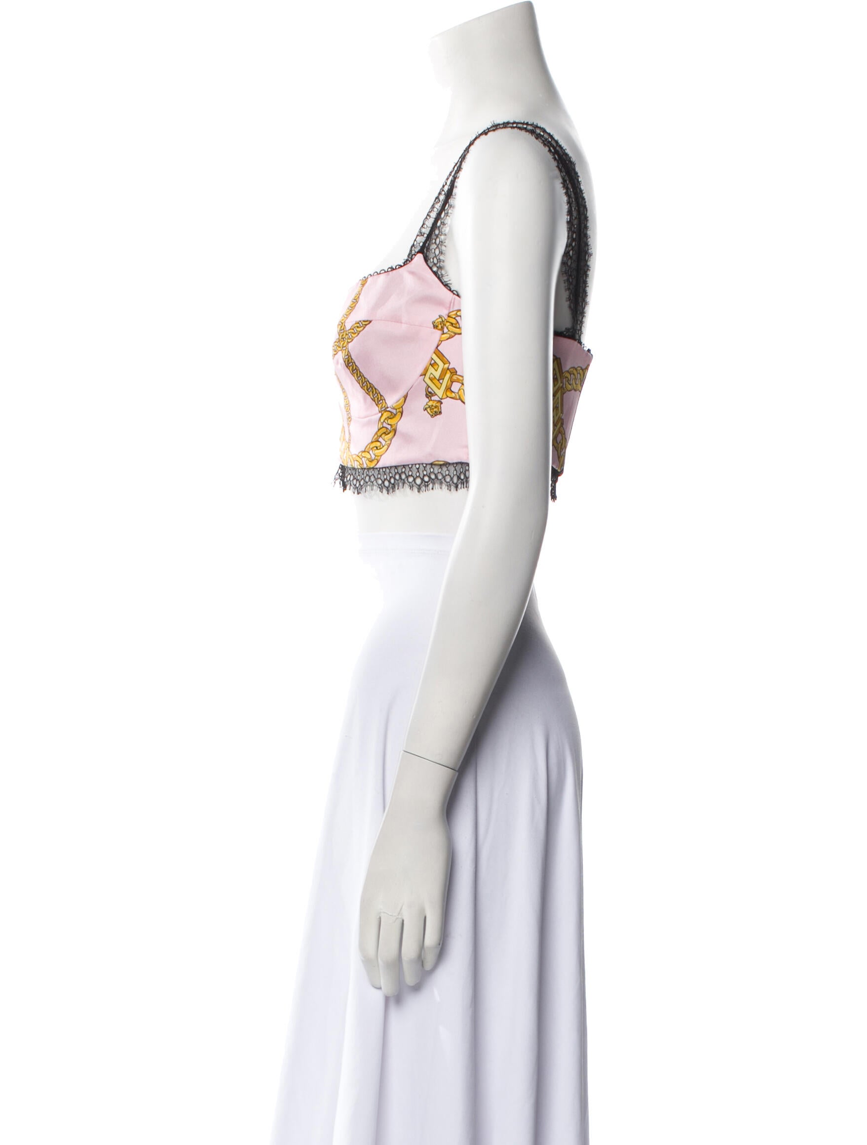 Versace Silk Printed Crop Top