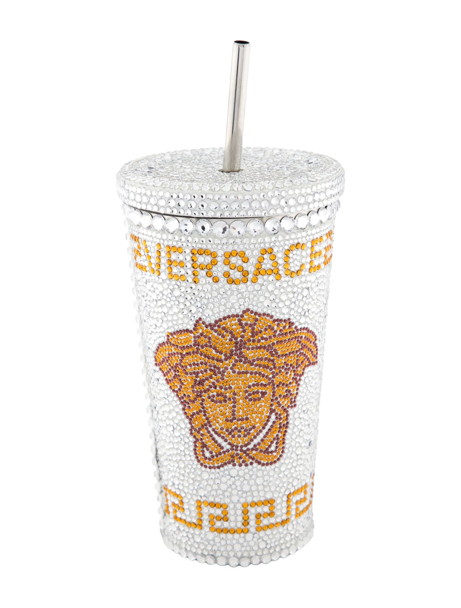 Versace Medusa Crystal Studded Travel Cup