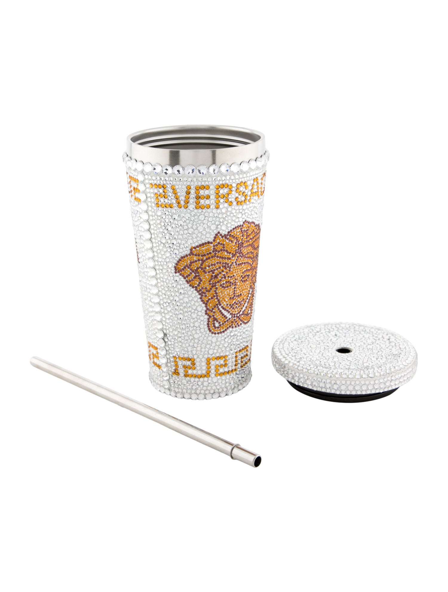 Versace Medusa Crystal Studded Travel Cup