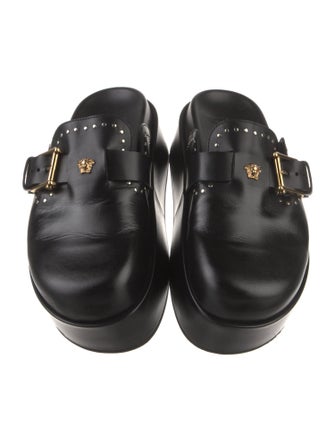 Versace Leather Studded Accents Mules