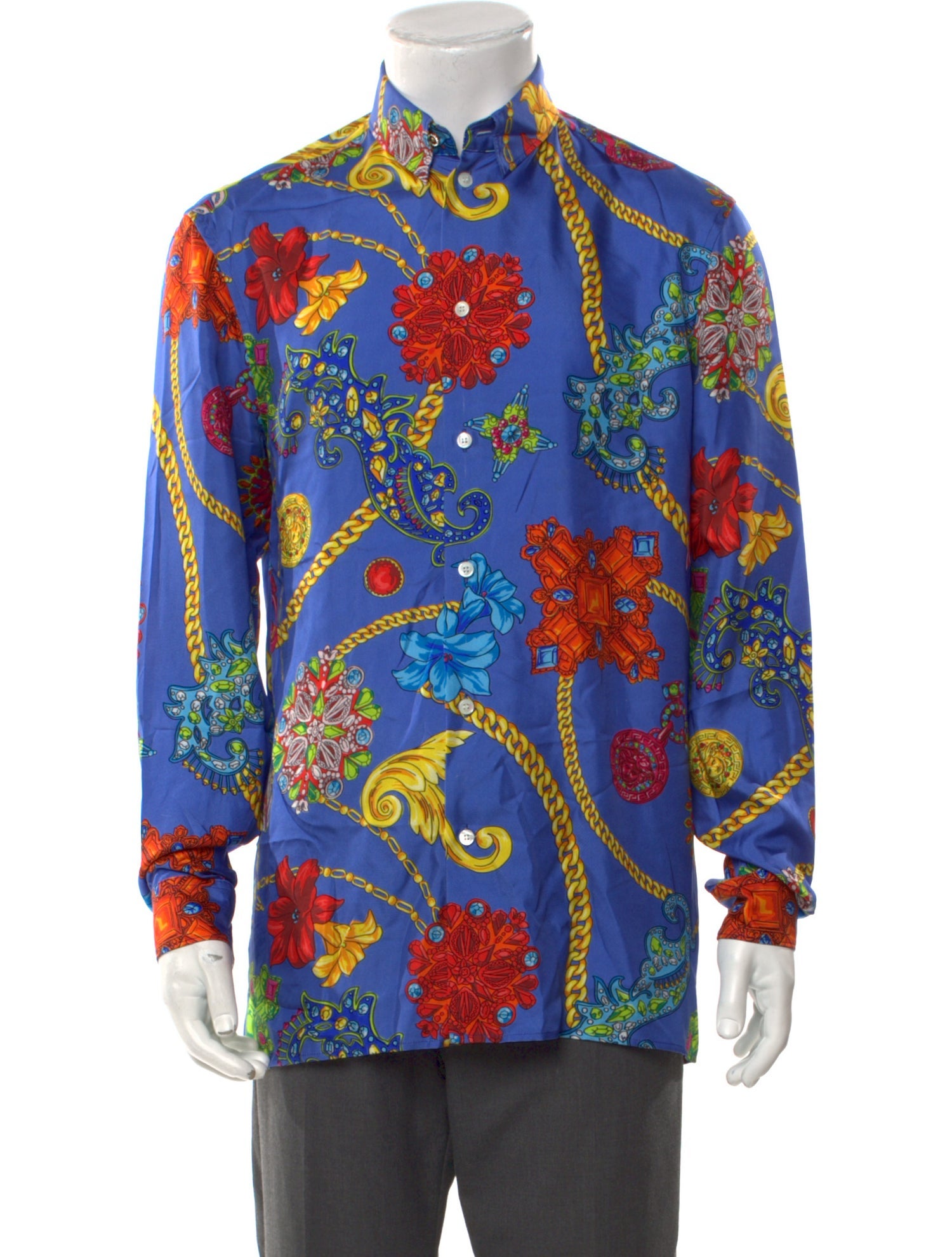 Versace Barocco Print Silk Shirt