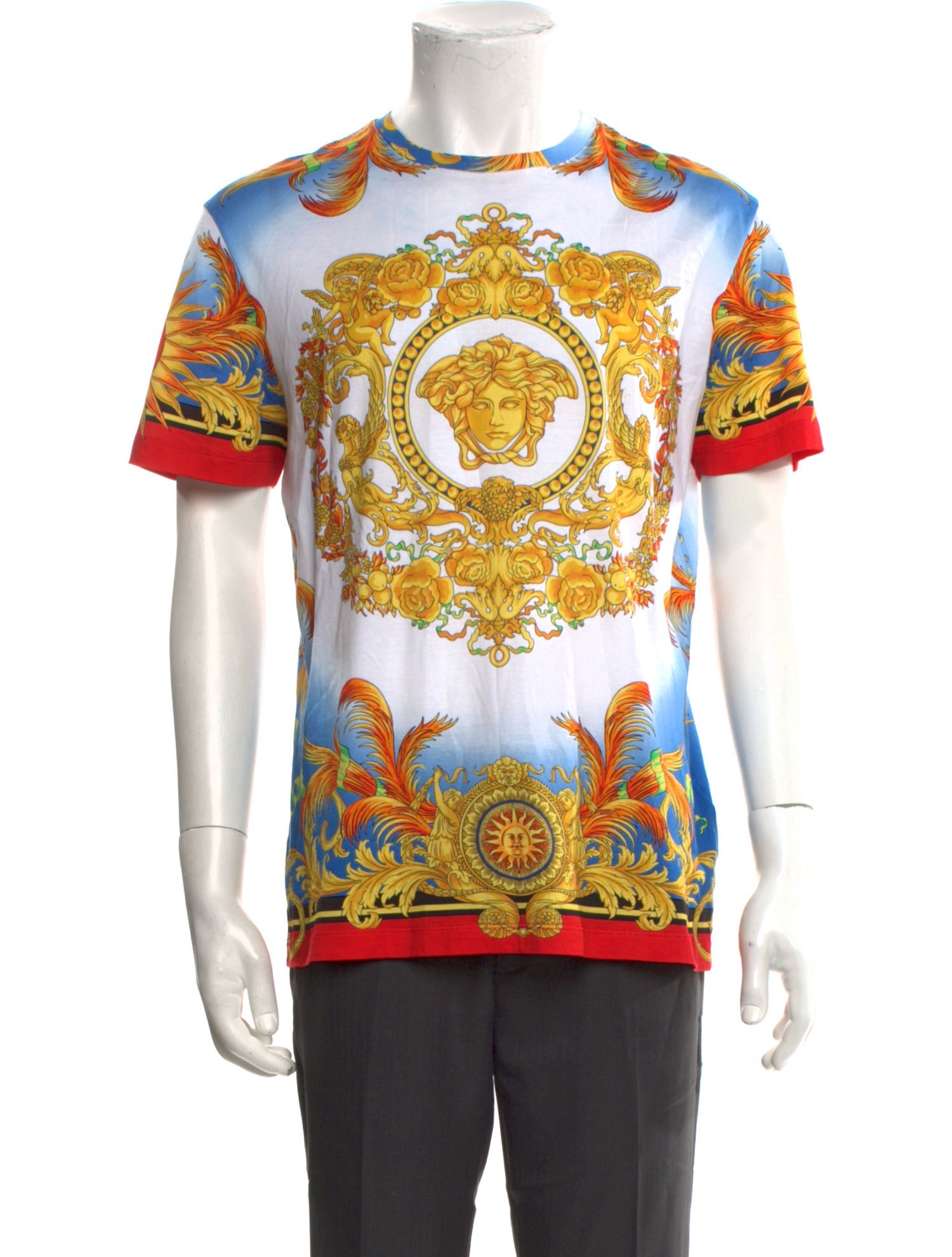 Versace Printed Crew Neck T-Shirt