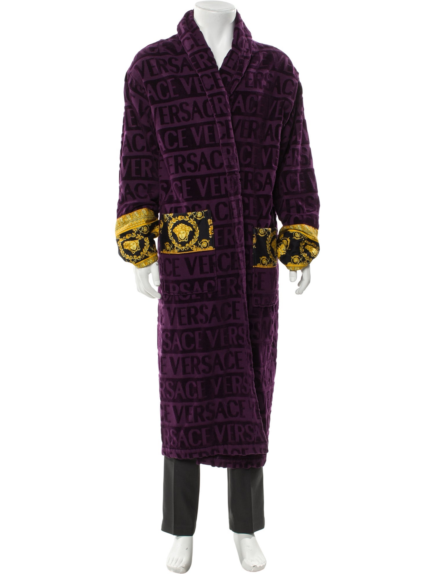 Versace Barocco Print Printed Robe