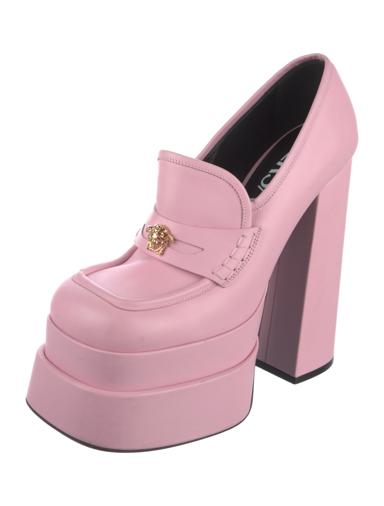 Versace Medusa Insignia Leather Pumps