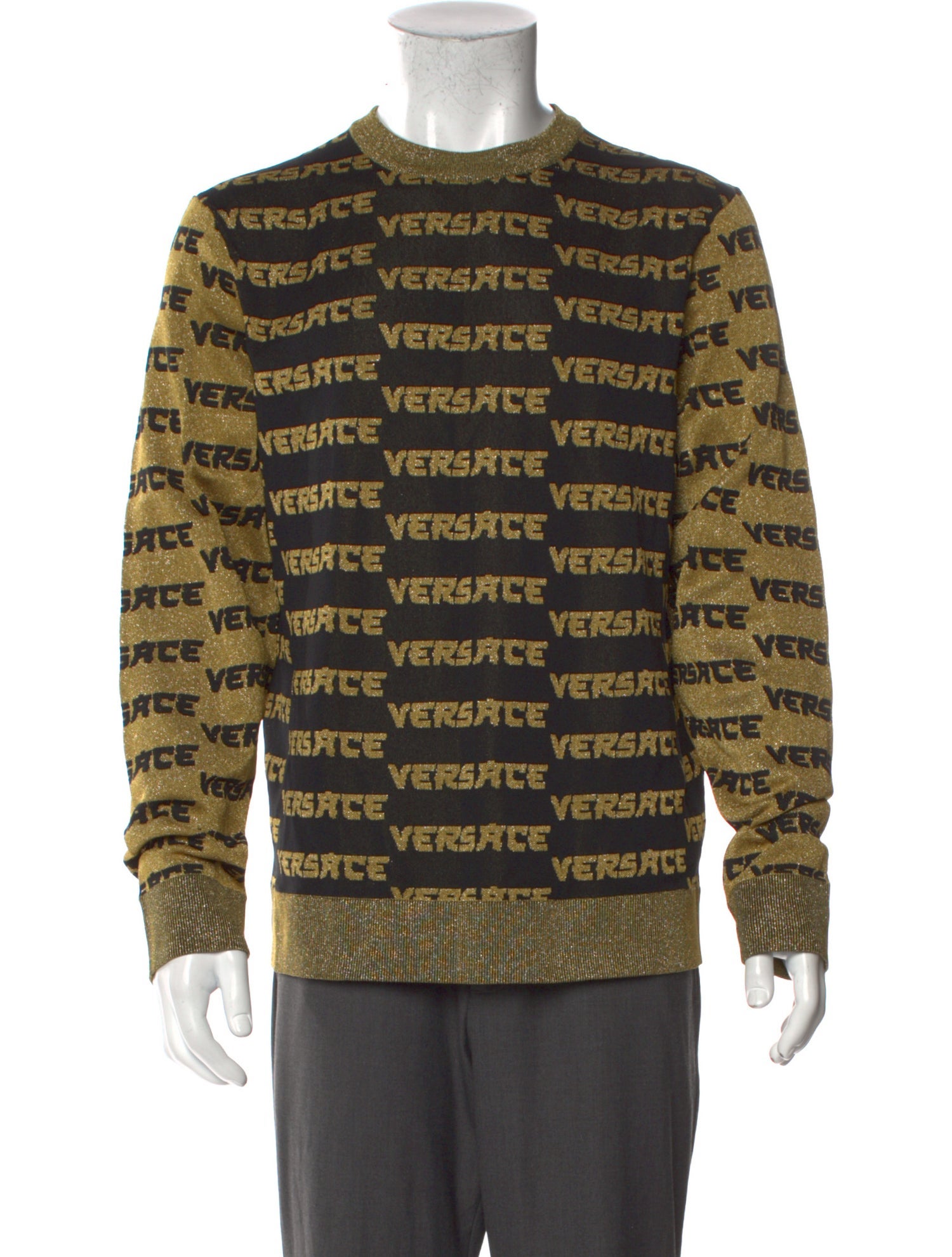 Versace Printed Crew Neck Pullover