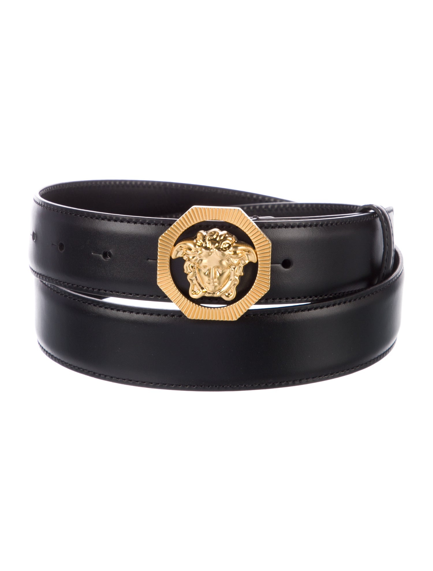 Versace Medusa Insignia Leather Waist Belt