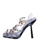 Versace PVC Crystal Embellishments T-Strap Sandals