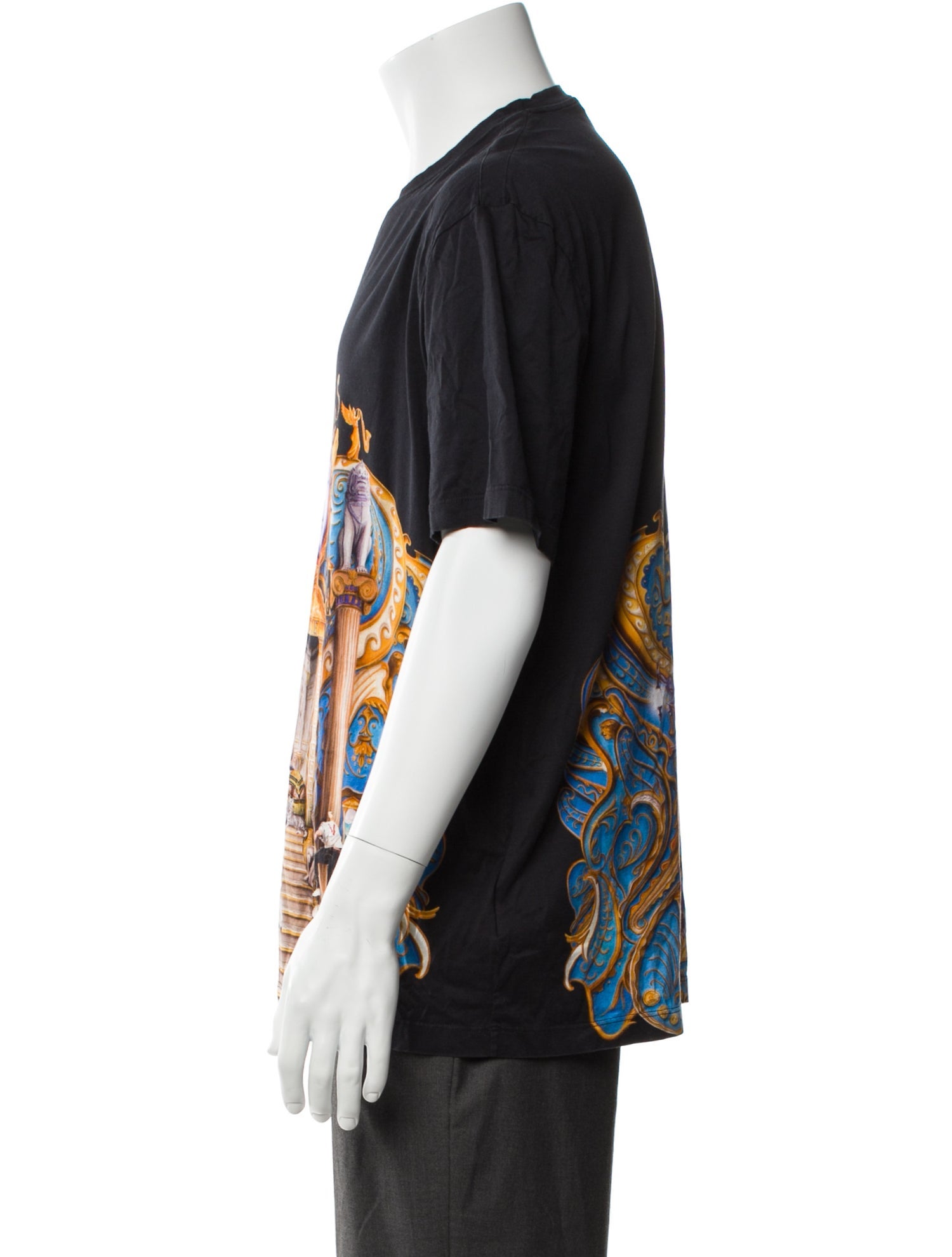Versace Graphic Print V-Neck T-Shirt